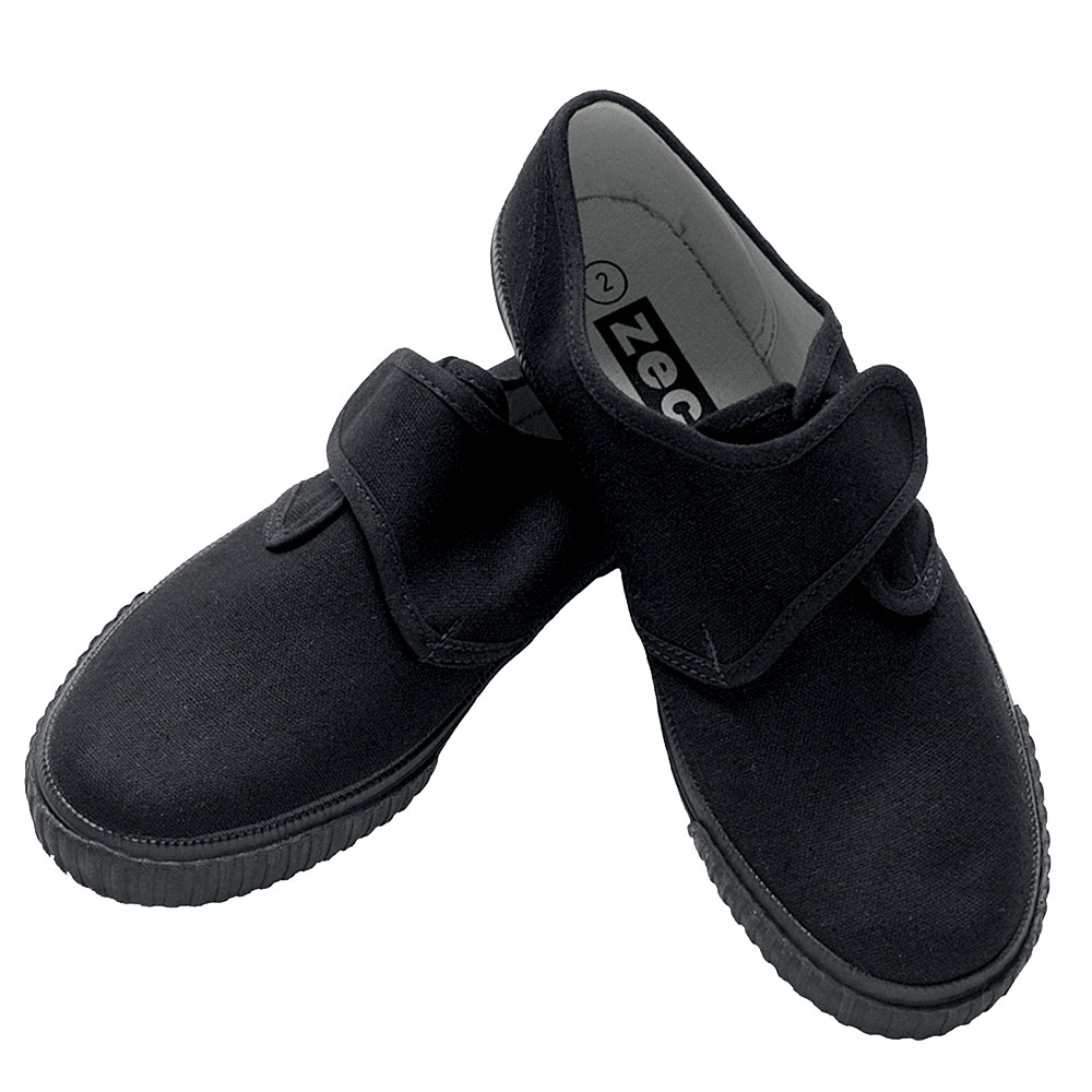 PE Pump with velcro fastening for easy fit, cushioned insole, full size range.